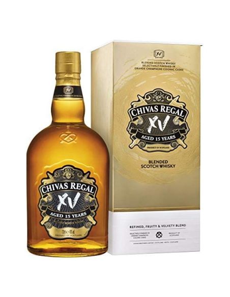 CHIVAS REGAL XV GOLD BOTTLE CON ESTUCHE