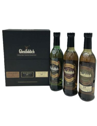 GLENFIDDICH DE LUXE SET 12+15+18 3 X 20 CL