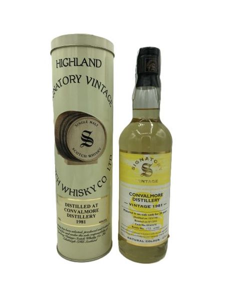 Whisky single malt convalmore sig 20 y 1981 estoig metalic