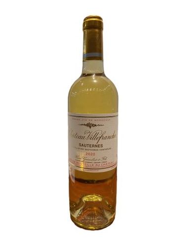 Botella vino Francia CHATEAU VILLEFRANCHE SAUTERNES BLANCO