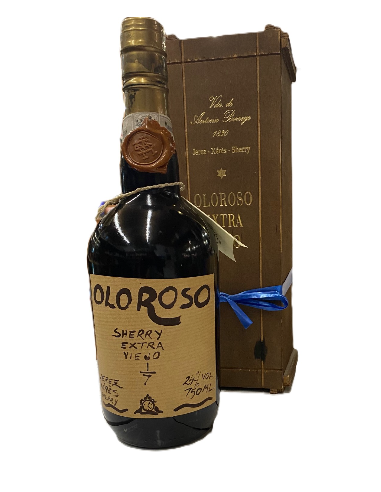 Botella vino generoso OLOROSO 1/7 SECO 80 YO EL MAESTRO SIERRA estuche madera